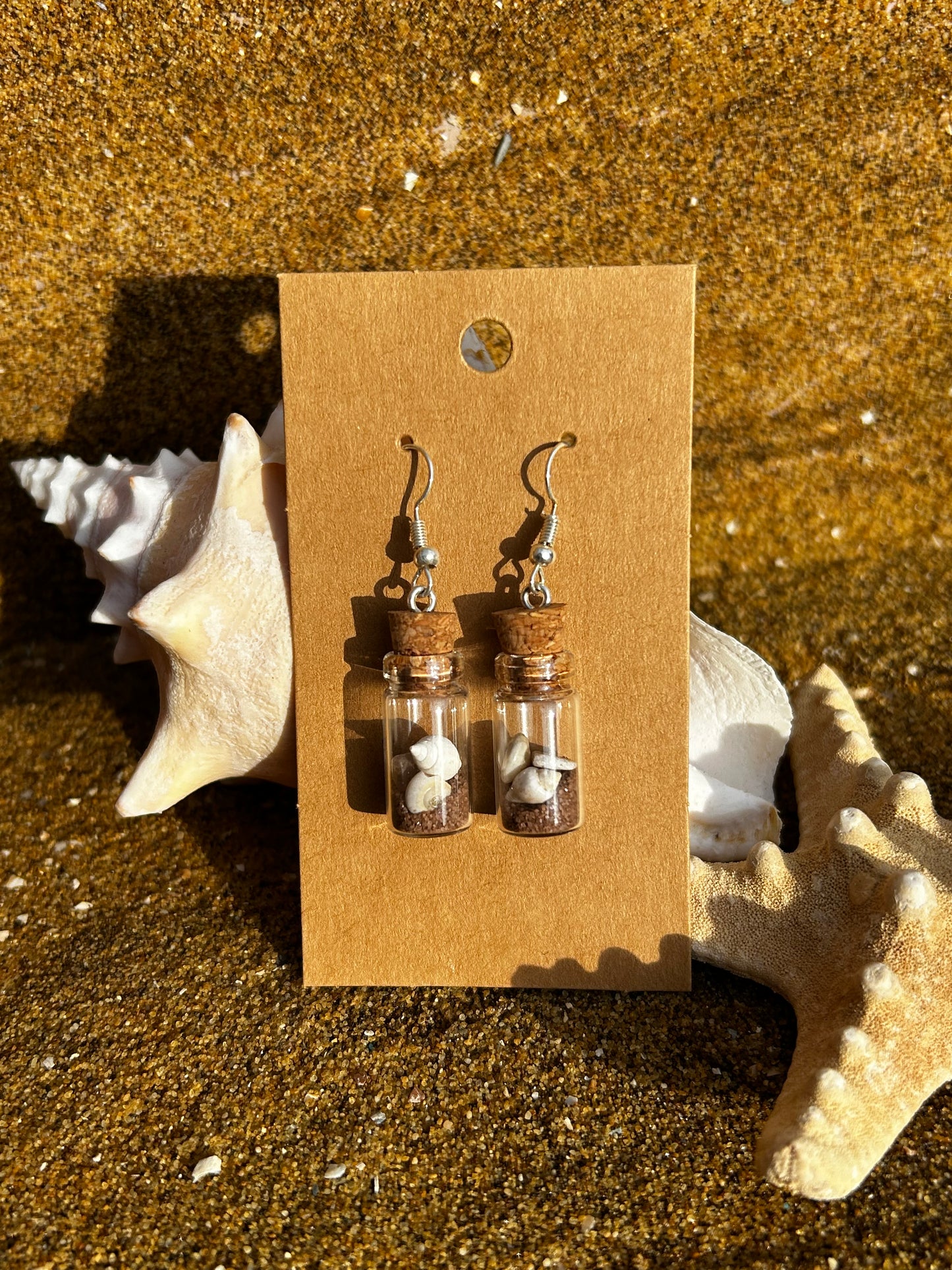 Brown Sand - Tall Jar Earrings