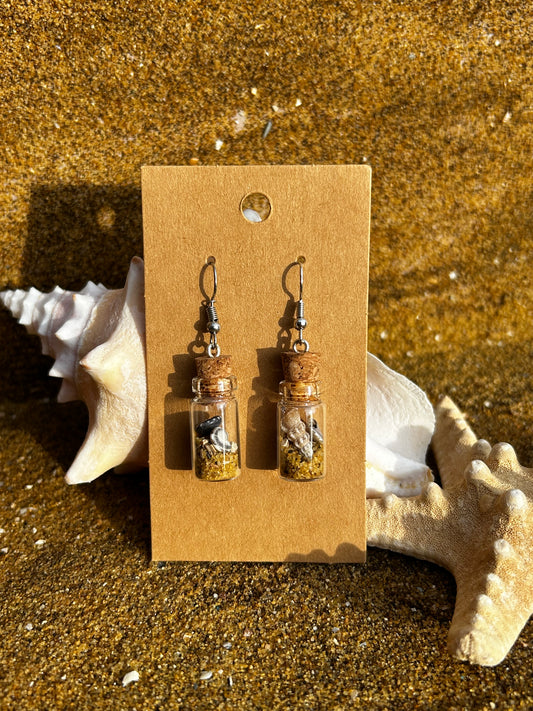 Sandy Beach - Tall Jar Earrings